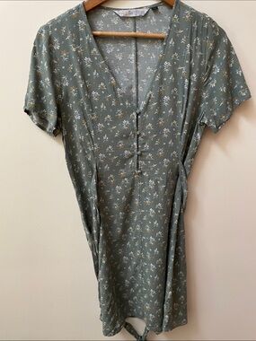 Simons Twik Floral Print tie-back Mini Dress
